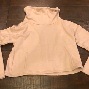 Cropped Loose Turtleneck Sweatshirt